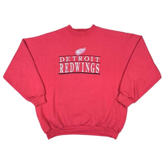 Vintage LOGO 7 Detroit Redwings Embroidered Crew Neck Sweatshirt - Size XL - Picture 1 of 6